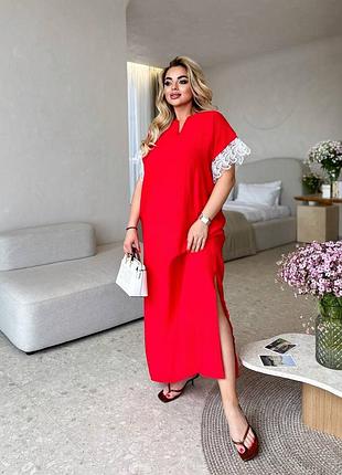 Стильна довга легка сукня,  плаття креп максі довжини, великі розміри3 фото