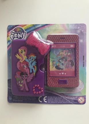 Яскравий телефон hasbro my little pony rarity toys з чохлом