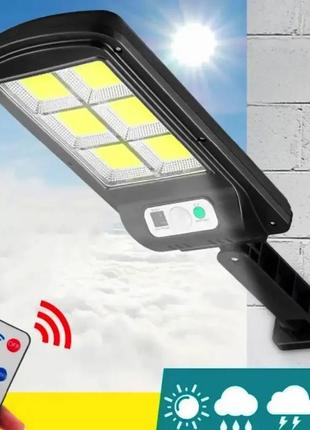 Вуличний ліхтар на стовп із пультом на сонячних батареях solar li