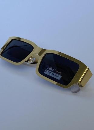 Сонцезахисні окуляри leke uv 400 в золотій оправі
