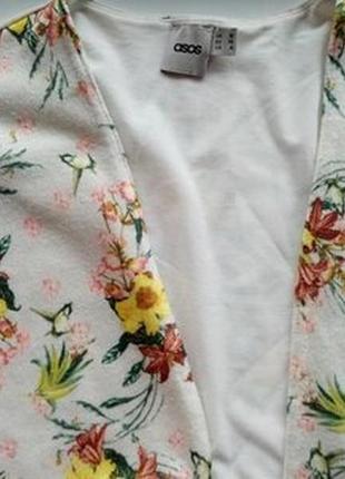 Широкий кардиган/піджак/блейзер з об'ємними рукавами в квітковий принт