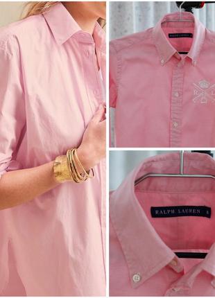 Сорочка polo long-sleeve Ralph Lauren Hemdkleid mit Bindegürtel in Schwarzweiß gestreift рубашка, блуза жіноча рожева