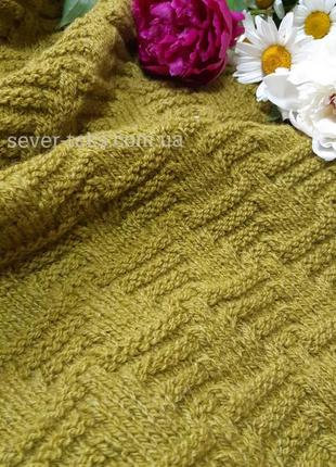 Плед детский, вязаный шерстяной с подкладкой