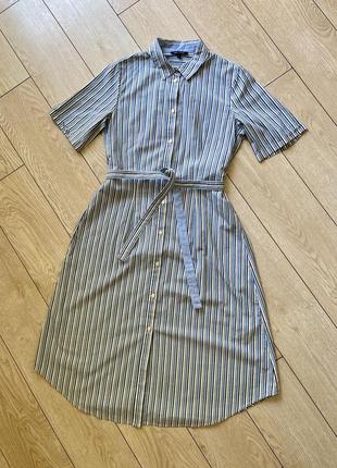 Легкое платье миди с полоску