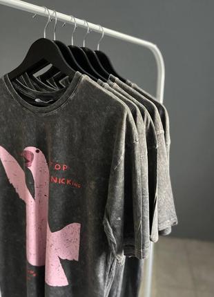 Футболка оверсайз в стиле zara варёнка с принтом гусь2 фото