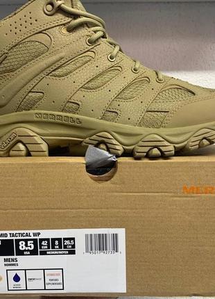 Топ merrell waterproof тактичні гомілкові черевики кросівки беж хакі