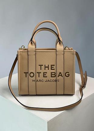 Сумка жіноча в стилі  marc jacobs the leather small tote bag beige
