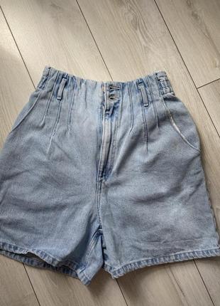 Джинсові шорти бермуди zara на високій посадці