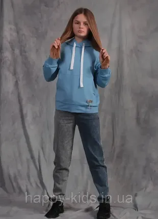 Двоколірні джинси для дівчинки 146-158 см туреччина4 фото