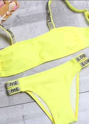 Купальник детский и подростковый с топом и стразами same game 150шд