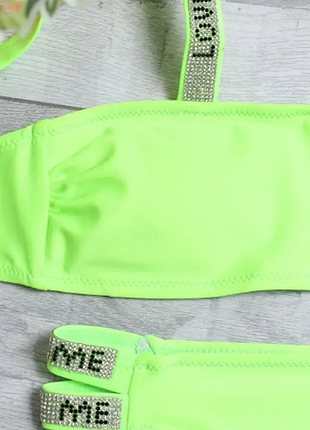 Купальник детский и подростковый с топом и стразами same game 150шд