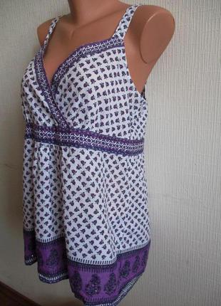 Хлопковая блуза в принт украшенная пайетками debenhams3 фото