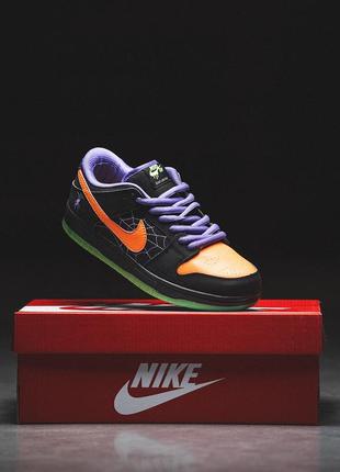 Мужские кроссовки найк сб данк лоу / nike sb Exclusive low night of mischief halloween10 фото