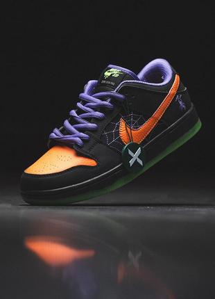 Мужские кроссовки найк сб данк лоу / nike sb Exclusive low night of mischief halloween8 фото