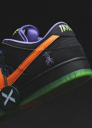 Мужские кроссовки найк сб данк лоу / nike sb Exclusive low night of mischief halloween3 фото