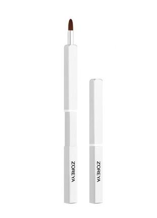 Кисть для макияжа губ и контура выдвижная zoreya compact silver