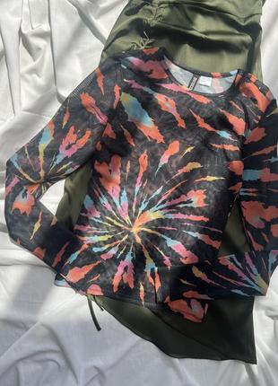 Лонг лонгслив сеточка h&m