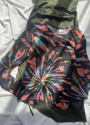 Лонг лонгслив сеточка h&m2 фото
