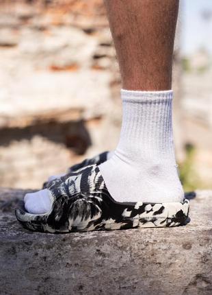 Чоловічі сланці тапки літні піна чорно бежеві зебра Кроссовки adidas galaxy оригіинал 40 black beige адідас
