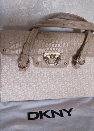 Новая брендовая женская сумка dkny, текстиль и натуральная кожа, оригинальная из сша