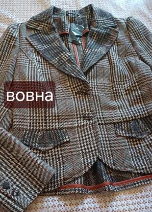 Шерсть стильный приталенный пиджак в клетку dorothy perkins