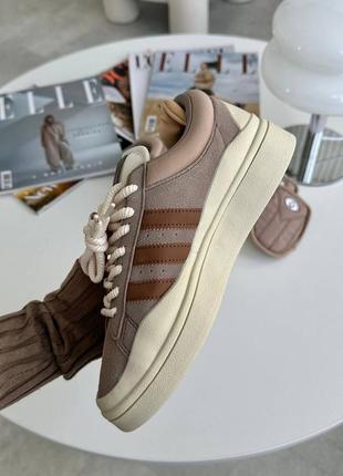 🔥adidas campus x bad bunny brown beige кроссовки женские 🔥 кроссовки женские6 фото