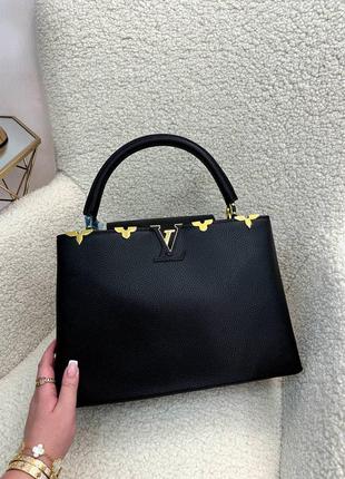 Черная кожаная сумка в стиле louis vuitton capucines сумка эхо витон