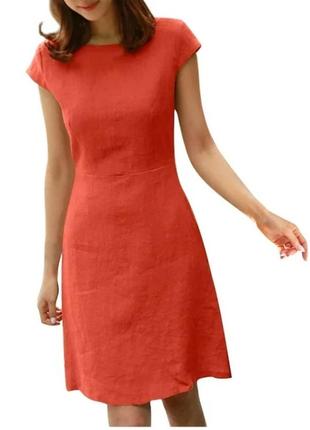 Платье  с карманами 100% лён .замеры длина 94 см. полуобхват груди 48 см. талія 41 см .плечо 9 см.