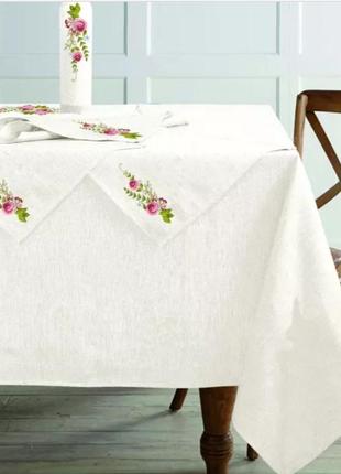 Набор полулён скатерть и салфетки ярослав 225