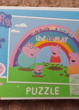 Пазл, пазли, puzzle peppa pig, пеппа калюжі, 30 деталей 3+ ідеальний.