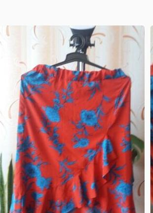 Яркая юбка с оборкой.р.46/48.