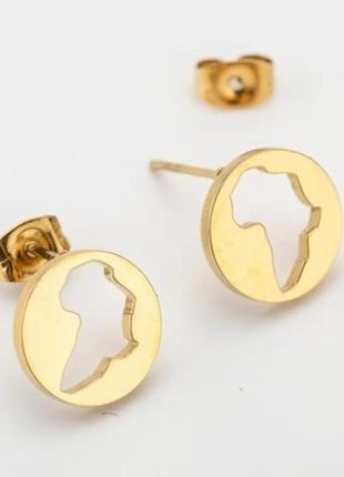 Модные серьги гвоздики нержавеющая сталь в золоте и серебре