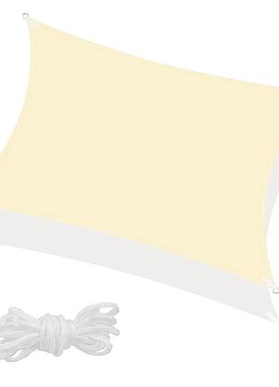 Тент-парус теневой для дома, сада и туризма springos 4 x 2 м sn1036 light yellow