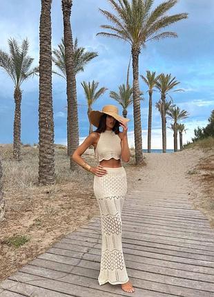 Ажурний костюм топ спідниця довга