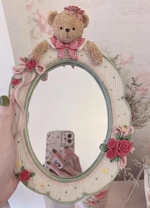 Дзеркала, дзеркало для макіяжу з милим ведмедем настільне декоративне дзеркало можна повісити