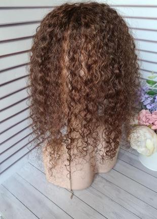 Накладка топпер макушка полупарик 100% натуральный волос.