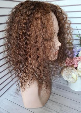 Накладка топпер макушка полупарик 100% натуральный волос.