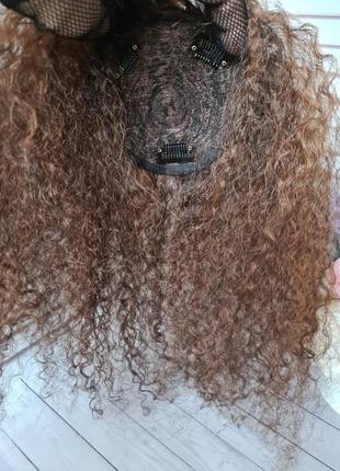 Накладка топпер макушка полупарик 100% натуральный волос.