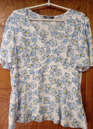 Блуза женская летняя в цветы m&amp;s 18/46