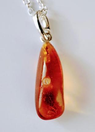 Кулон из янтаря minov 2154 с фианитом