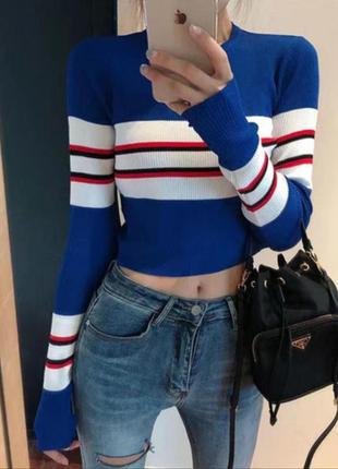 Свитер топ zara. новый. кофта в рубчик с длинным рукавом