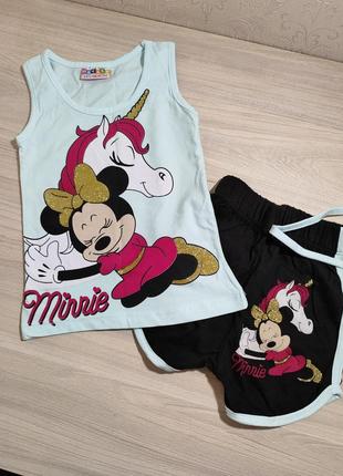Костюм летний майка шорты minnie