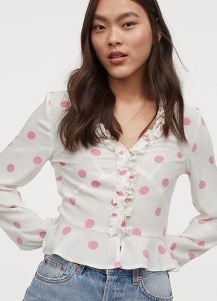 Блуза в горошек h&m (нюанс)