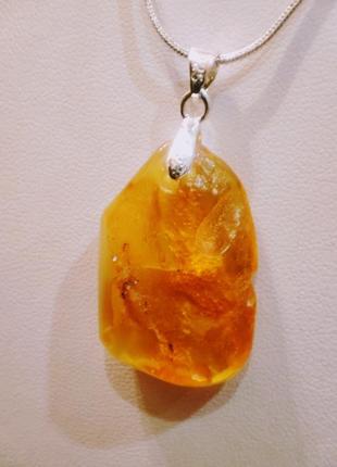 Кулон minov 0293 натуральный янтарь цепочка 50 см
