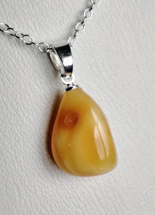 Кулон из янтаря minov 2346 "балтийский" янтарь цепочка под серебро 925