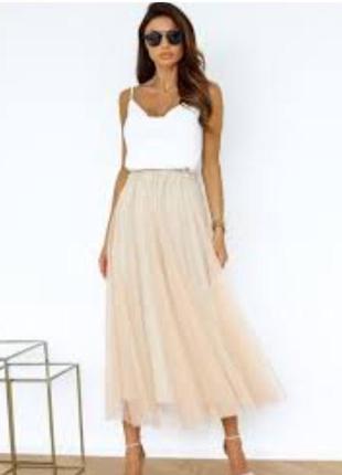 Длинная нежно желтая юбка из шифона zeva