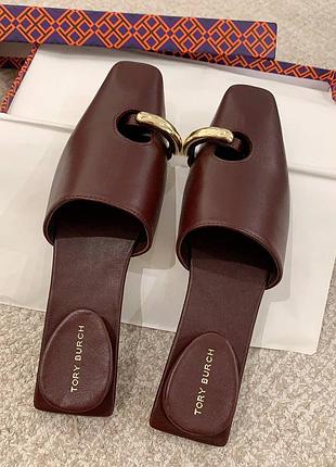 Мюли tory burch бордовые черные зеленые 2
