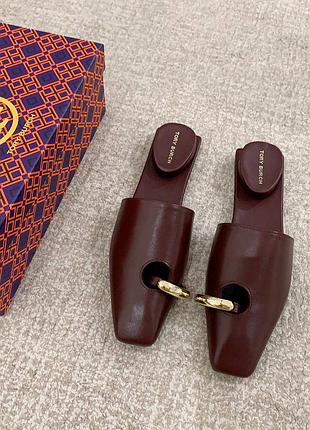 Мюли tory burch бордовые черные зеленые