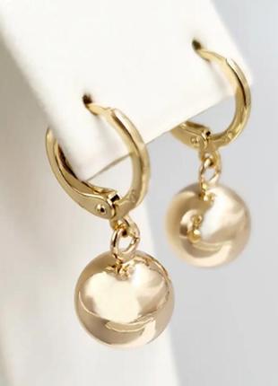 Сережки xuping позолота хр 18 к. довжина 24 мм. ширина 11 мм.