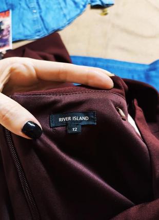 River island плаття бордо-бордове марсала бургунді винне міді з відкритими плечима5 фото